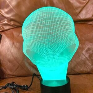 UFO 3D Martian Alien 7 Color Changing LED Lamp Night Light Touch Remote Control
